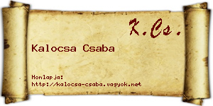 Kalocsa Csaba névjegykártya